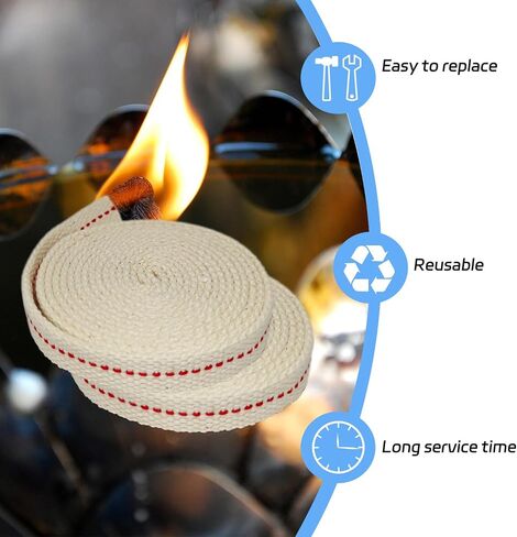 3/4" Flat Cotton Oil Lamp Wick for Paraffin Oil Kerosene Based Lanterns and Candle Burners, Wicks Candle Lamp, Oil Lamp Wicks, Braided Cotton Wick 4 Rolls in Saudi Arabia