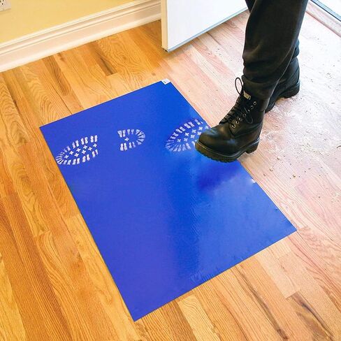 Croing Sticky Mat Tacky Pads Adhesive 17" x 23", 60 Sheets, Total Blue Cleanroom Floor Mats Remove Dirt for Laboratory Construction Hospital Shoes in Saudi Arabia
