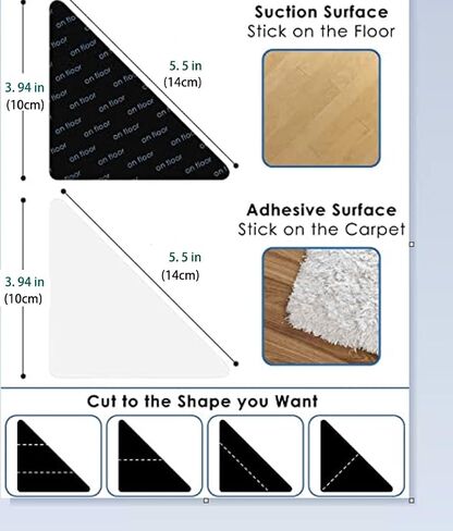 14PCS Rug Pads Grippers，Reusable and Washable Rug Pad Gripper for Area Rugs,Carpet Pads Rug Corner in Saudi Arabia
