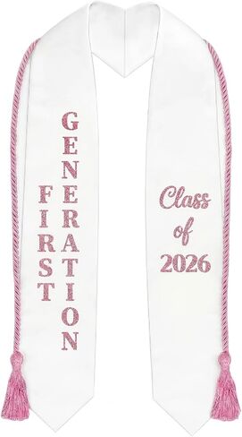First Generation Graduation Stole Class of 2026 with Honor Cord – V Shape Glitter Stole for High College Graduate in Saudi Arabia