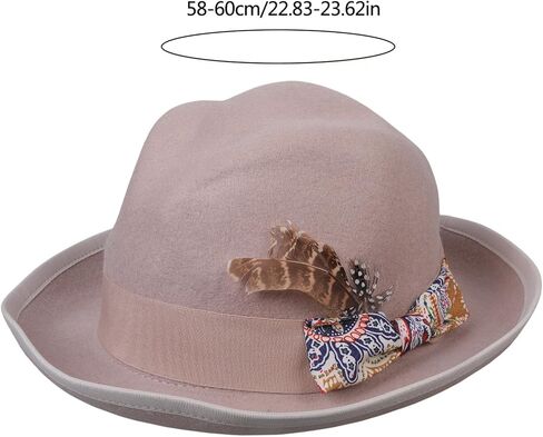 Elegant Fedoras Hat for Adult Unisex Carnivals Party with Bowtie Costume Cowboy Hats Stage Wool Top for Theme Pa in Saudi Arabia