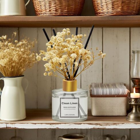 Reed Diffuser Set of 3 Pack,Scented Oil Diffuser with 4 Sticks,Reed Diffusers for Home,Living Room,Bathroom Air Freshener Diffuser,50ml x 3 (Clean Linen/Eucalyptus & Mint/Ocean) in Saudi Arabia