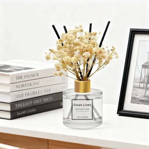 Reed Diffuser Set of 3 Pack,Scented Oil Diffuser with 4 Sticks,Reed Diffusers for Home,Living Room,Bathroom Air Freshener Diffuser,50ml x 3 (Clean Linen/Eucalyptus & Mint/Ocean) in Saudi Arabia