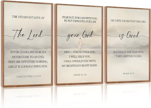 HLNIUC Christian Scripture Framed Wall Art Set of 3,The Lord Your God Is Good Wall Decor(24x36),Inspiring Easter Bible Verse Canvas Artwork,Modern Religious Quotes Prints for Church,Bedroom,LivingRoom in Saudi Arabia