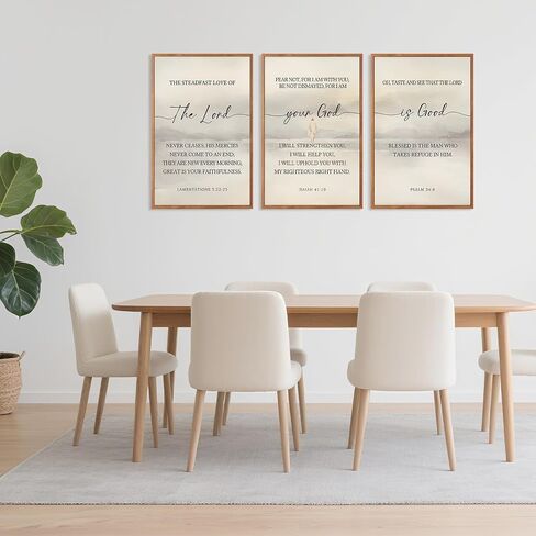 HLNIUC Christian Scripture Framed Wall Art Set of 3,The Lord Your God Is Good Wall Decor(24x36),Inspiring Easter Bible Verse Canvas Artwork,Modern Religious Quotes Prints for Church,Bedroom,LivingRoom in Saudi Arabia