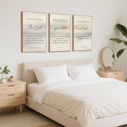HLNIUC Christian Scripture Framed Wall Art Set of 3,The Lord Your God Is Good Wall Decor(24x36),Inspiring Easter Bible Verse Canvas Artwork,Modern Religious Quotes Prints for Church,Bedroom,LivingRoom in Saudi Arabia