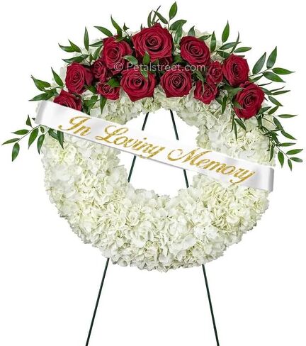 Memorial Ribbon/Sash, 2 inches Wide, 48 inches Long, Satin White with Glitter Gold Text, Heat Transfer Vinyl in Kuwait