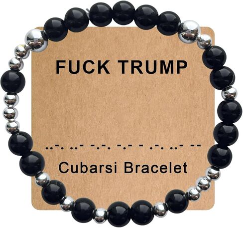 FUCK TRUMP Morse Code Beaded Bracelet | Handmade Political Jewelry in Kuwait