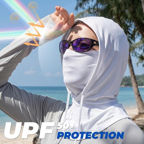 ROCKBROS Cooling Balaclava Face Mask 3 in 1 Full Face Mask for Summer with Ear Loops Neck Gaiter Sun UV Protection in Kuwait