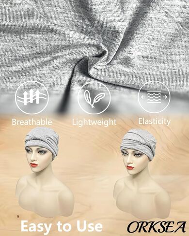 Chemo Headwear for Women Knot Beanies with Stretch Elastic Turbans Soft Cancer Hats Head Coverings Scarf Headwraps in Saudi Arabia