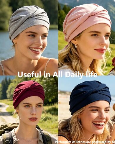 Chemo Headwear for Women Knot Beanies with Stretch Elastic Turbans Soft Cancer Hats Head Coverings Scarf Headwraps in Saudi Arabia