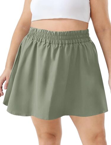 FOREYOND Plus Size Skorts for Curvy Women High Waisted Golf Tennis Skirts with Pockets Workout Athletic Skort Skirt in Kuwait