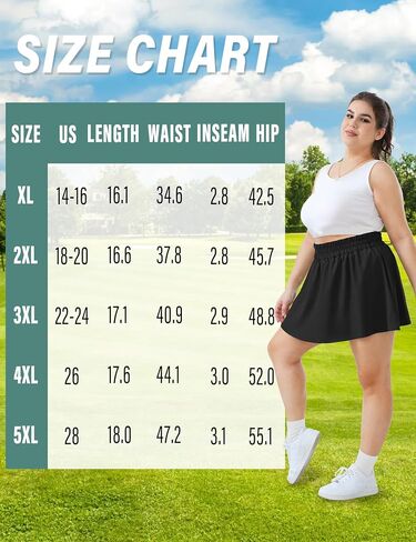 FOREYOND Plus Size Skorts for Curvy Women High Waisted Golf Tennis Skirts with Pockets Workout Athletic Skort Skirt in Kuwait