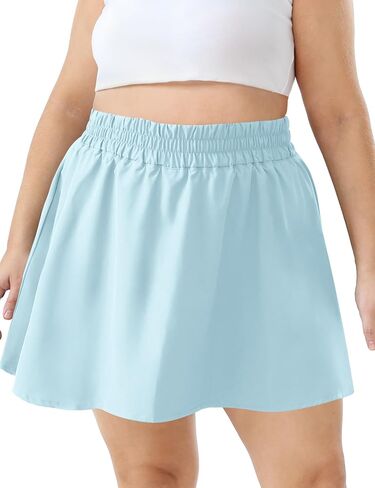 FOREYOND Plus Size Skorts for Curvy Women High Waisted Golf Tennis Skirts with Pockets Workout Athletic Skort Skirt in Kuwait