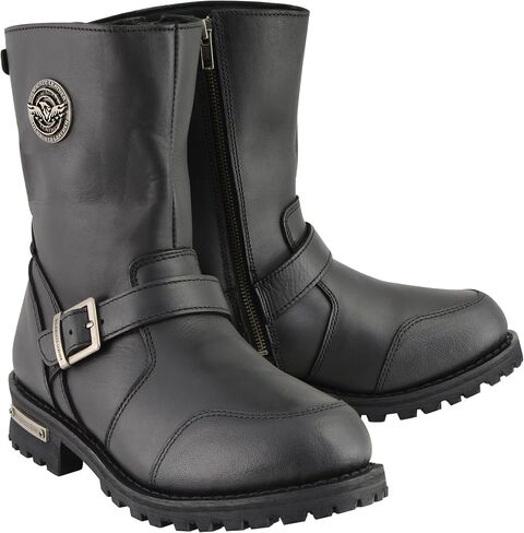 Milwaukee Leather Men's 9-Inch Classic Black Engineer Motorcycle Boots with Gear Shift Guard MBM9090 in Kuwait