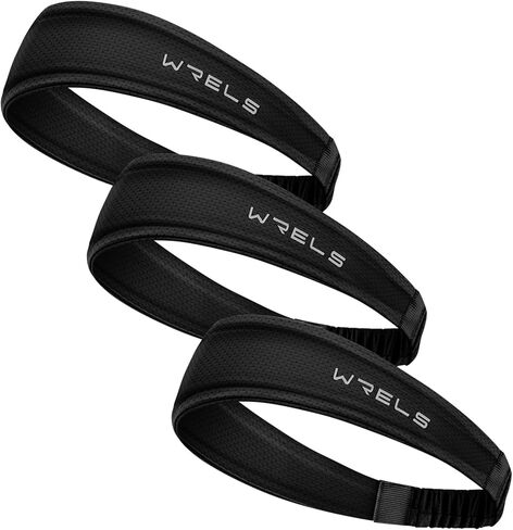 WRELS Cooling Headband Moisture Wicking Sweatband Women & Men for Outdoor Sports, Fitness, Yoga, Tennis, Fitness, Workout – 3 Pack in Saudi Arabia