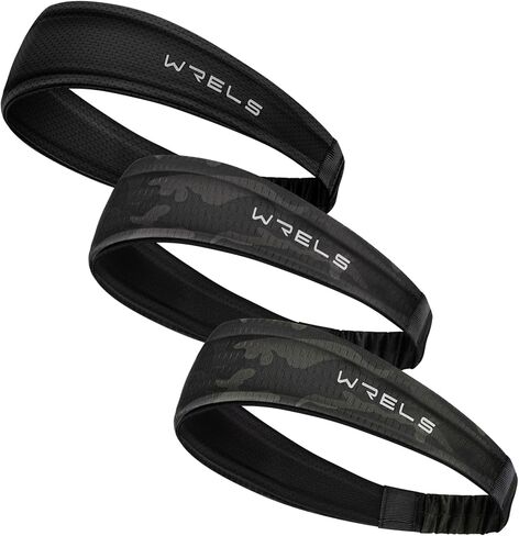 WRELS Cooling Headband Moisture Wicking Sweatband Women & Men for Outdoor Sports, Fitness, Yoga, Tennis, Fitness, Workout – 3 Pack in Saudi Arabia