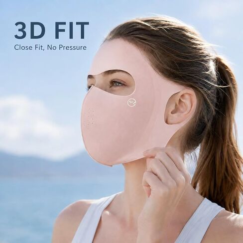 PD UPF 50+ Sun Protection Face Mask for Women, Breathable UV Cooling Ice Silk Full Face Cover, with Ear Loops Facekini in Kuwait