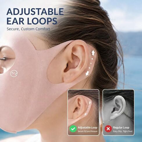 PD UPF 50+ Sun Protection Face Mask for Women, Breathable UV Cooling Ice Silk Full Face Cover, with Ear Loops Facekini in Kuwait
