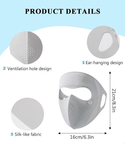 PD UPF 50+ Sun Protection Face Mask for Women, Breathable UV Cooling Ice Silk Full Face Cover, with Ear Loops Facekini in Kuwait