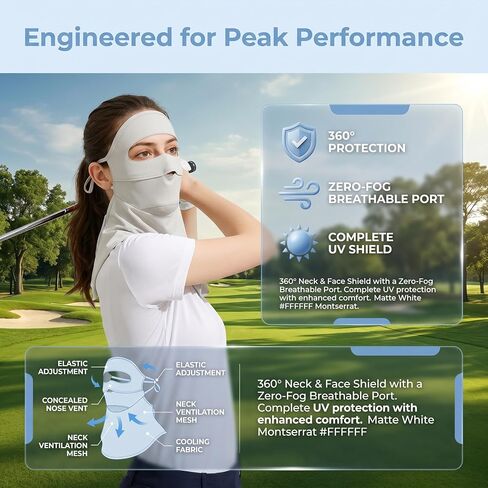 UPF 50+ Face Cover for Sun Protection, Ice Silk Full Face Sun Shield Neck Gaiter, Breathable UV Protection Mask for Outdoor Sports Motorcycle Cycling, Stretchy Dustproof Face Cover in Saudi Arabia