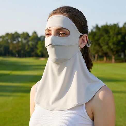 UPF 50+ Face Cover for Sun Protection, Ice Silk Full Face Sun Shield Neck Gaiter, Breathable UV Protection Mask for Outdoor Sports Motorcycle Cycling, Stretchy Dustproof Face Cover in Saudi Arabia