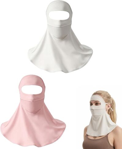 2 PCS UV Face Mask, UPF 50+ Neck Face Cover for Sun Protection, Breathable Cooling Uv Face Shield for Outdoor Activities, Mascaras Para Trabajar Bajo El Sol in Saudi Arabia