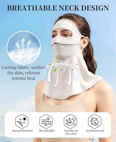 2 PCS UV Face Mask, UPF 50+ Neck Face Cover for Sun Protection, Breathable Cooling Uv Face Shield for Outdoor Activities, Mascaras Para Trabajar Bajo El Sol in Saudi Arabia