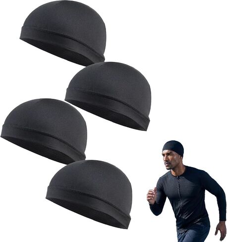 Chedin 4 Pack Cooling Helmet Liners for Men Women, Moisture Wicking Skull Caps, Breathable Lycra Sweat Caps for Cycling Motorcycle Running Hard Hat in Saudi Arabia