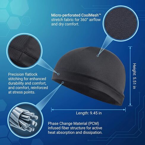 Chedin 4 Pack Cooling Helmet Liners for Men Women, Moisture Wicking Skull Caps, Breathable Lycra Sweat Caps for Cycling Motorcycle Running Hard Hat in Saudi Arabia