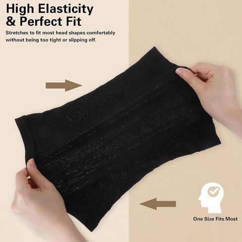 2 PCS Hijab Undercap for Women, Islamic Muslim Under Hijab Cap, Bonnet for Sleeping Women, Undercaps for Hijabs No Slip Under Caps for Hijabs Stretchy Head Cover (Black) in Kuwait