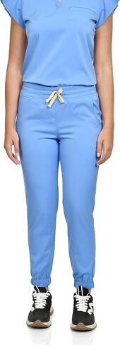 CINQO | Women’s Scrub Bottoms Jogger Scrub Pants, Mid-Rise Waist, 4 Pockets, Athletic Fit, Professional Medical Uniform in Saudi Arabia