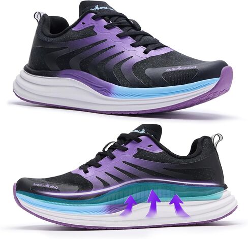 OrthoComfoot Women's Orthopedic Road Running Shoes,Comfortable Arch Support Plantar Fasciitis Sports Sneakers, Casual Orthotic Supportive Athletic Walking Shoes for Foot & Heel Pain Relief in Kuwait