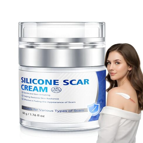 Scar Cream - Advanced Silicone Scar Gel, Professional Scar Removal Cream for Surgical Scars, C-Section, Stretch Marks, Acne, Injury, Burns, Keloids, Old and New Scars (1.76 fl oz) in Kuwait