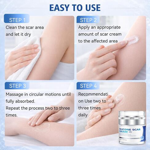 Scar Cream - Advanced Silicone Scar Gel, Professional Scar Removal Cream for Surgical Scars, C-Section, Stretch Marks, Acne, Injury, Burns, Keloids, Old and New Scars (1.76 fl oz) in Kuwait
