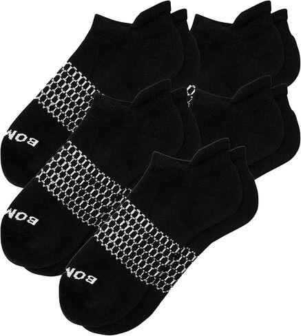 BOMBAS Men's Solids Ankle Large Socks, 6 Pairs Black Ankle Socks, Size 8-13 in Saudi Arabia