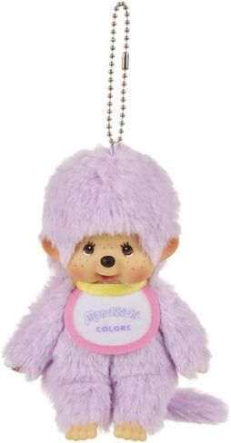 Monchhichi Colors Neon Purple Plush Mascot Keychain in Saudi Arabia