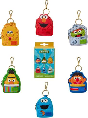 Loungefly Sesame Street: Elmo and Friends - سلسلة مفاتيح حصرية غامضة صغيرة على الظهر - رائعة للأطفال والكبار - سلاسل مفاتيح قابلة للجمع in Kuwait