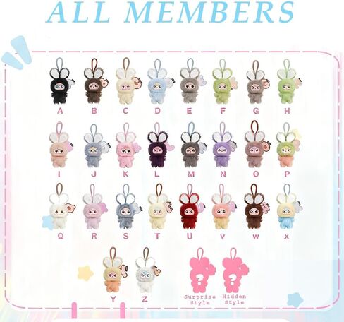 Baby Three Super Mini Bunny Series Cute Plush keychain Blind Box (1 of 28 Possible Styles) Baby Three Key Ring Collectible Birthday Gifts (1Pc Blind Box) in Saudi Arabia