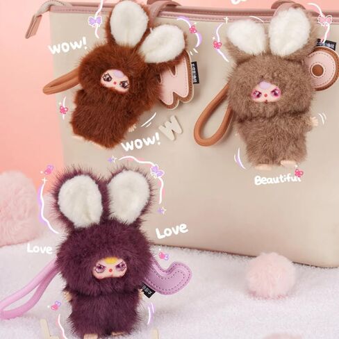 Baby Three Super Mini Bunny Series Cute Plush keychain Blind Box (1 of 28 Possible Styles) Baby Three Key Ring Collectible Birthday Gifts (1Pc Blind Box) in Saudi Arabia