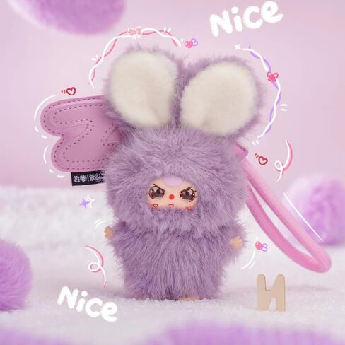 Baby Three Super Mini Bunny Series Cute Plush keychain Blind Box (1 of 28 Possible Styles) Baby Three Key Ring Collectible Birthday Gifts (1Pc Blind Box) in Saudi Arabia
