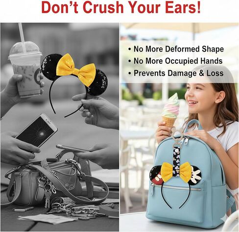 Planetgreen 3 Pack Mouse Ear Holder for Backpack – Headband Holder Lanyard with Keychain Clip, Secure Button Strap for Mouse Ears Storage, Travel Park Accessories for Bags & Backpacks in Saudi Arabia