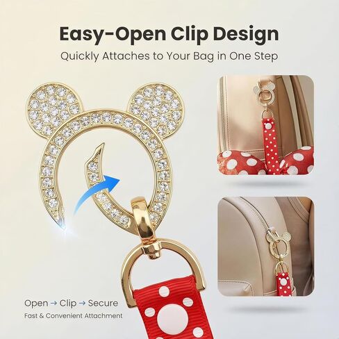 Planetgreen 3 Pack Mouse Ear Holder for Backpack – Headband Holder Lanyard with Keychain Clip, Secure Button Strap for Mouse Ears Storage, Travel Park Accessories for Bags & Backpacks in Saudi Arabia
