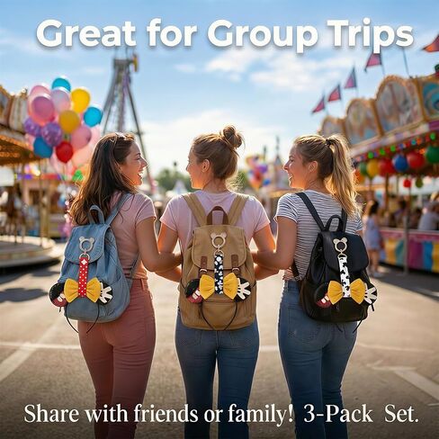 Planetgreen 3 Pack Mouse Ear Holder for Backpack – Headband Holder Lanyard with Keychain Clip, Secure Button Strap for Mouse Ears Storage, Travel Park Accessories for Bags & Backpacks in Saudi Arabia