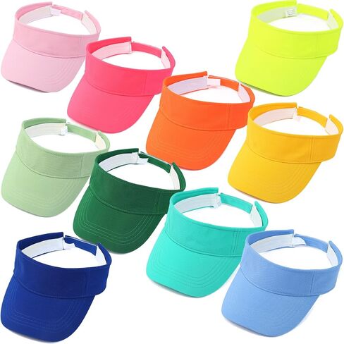 Kids Sun Visors Hats Bulk, Neon Softball Golf Summer Beach Sport Sun Hats for 6-12 Yrs Old Boy Girls in Saudi Arabia