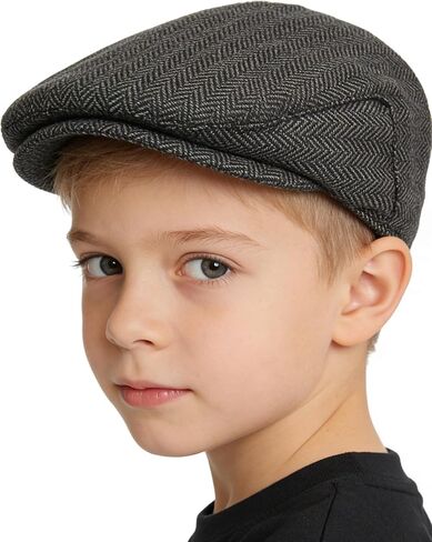 Vintage-Newsboy-Cap for Boys Toddler Kids Tweed Beret Cabbie Hat for Gentlemen for 4-8 Years in Kuwait