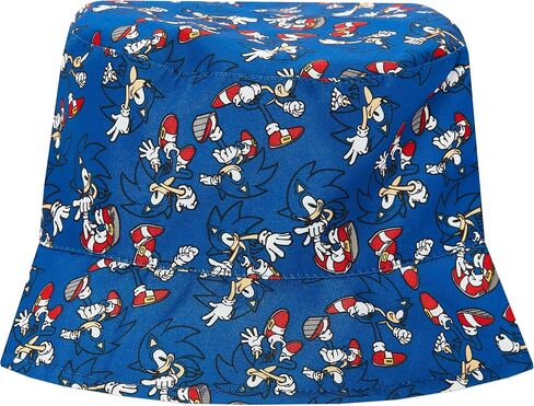 Sonic The Hedgehog Boys Bucket Hat, All Over Print Summer Cap, Sonic Hat for Summer, Boys' Hats & Caps, Blue, One Size in Kuwait