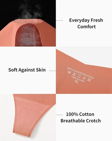LEVAO Maternity Thongs for Women V-cut Seamless Underwear No Show Soft Pregnancy Panties Breathable Women Thong 5 Pack (S–XL) in Kuwait