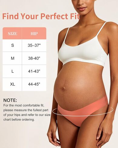 LEVAO Maternity Thongs for Women V-cut Seamless Underwear No Show Soft Pregnancy Panties Breathable Women Thong 5 Pack (S–XL) in Kuwait