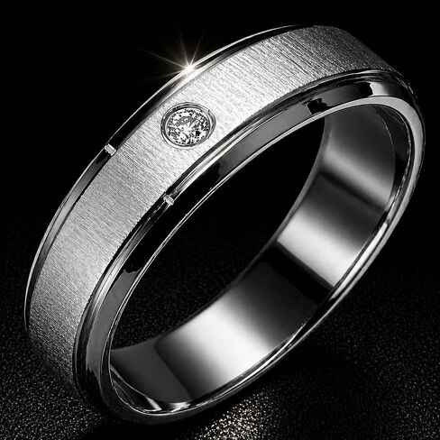 Gemini Free Engrave His and Her Couples Matching White Gold Tone Wedding Bands Titanium Rings Set Valentine Day Gift in Kuwait